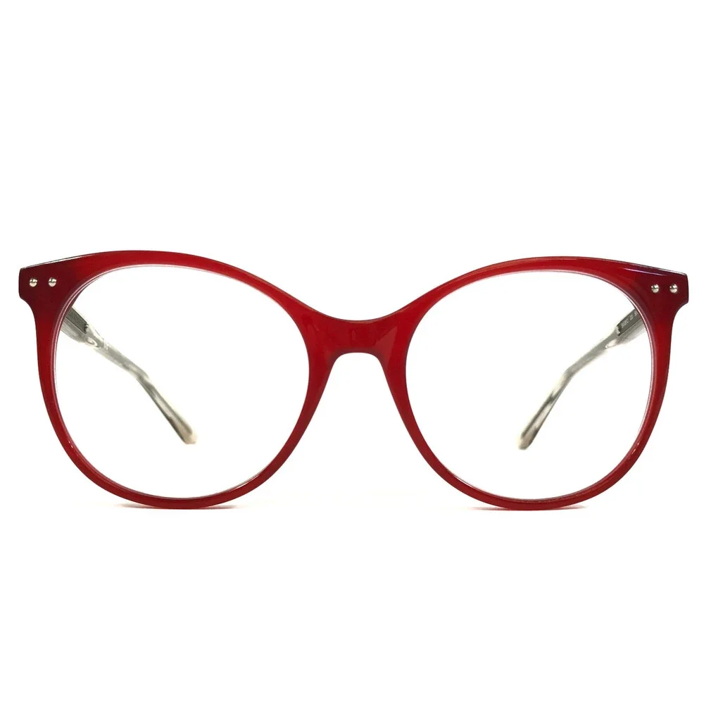 Bottega Veneta Eyeglasses Frames BV0081O 003 Matte Red Pink Gunmetal 50-18-145